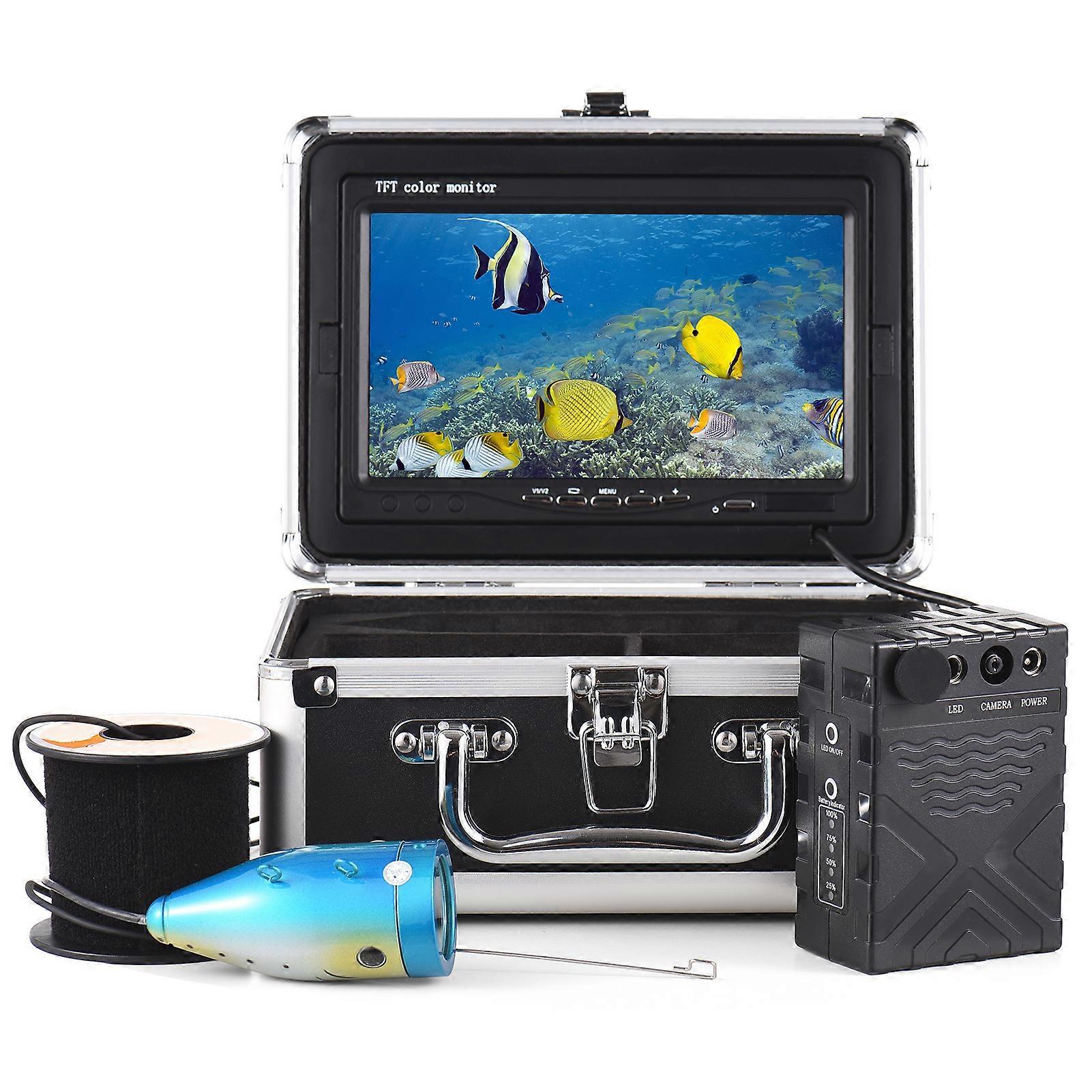 Gofishup 1200TVL Underwater Fishing Camera Fish Finder with 12 IR LEDs 7Inch/9Inch LCD Display 15M/30M/50M Cable IP68 Waterproof for Sea Lake Boat ...