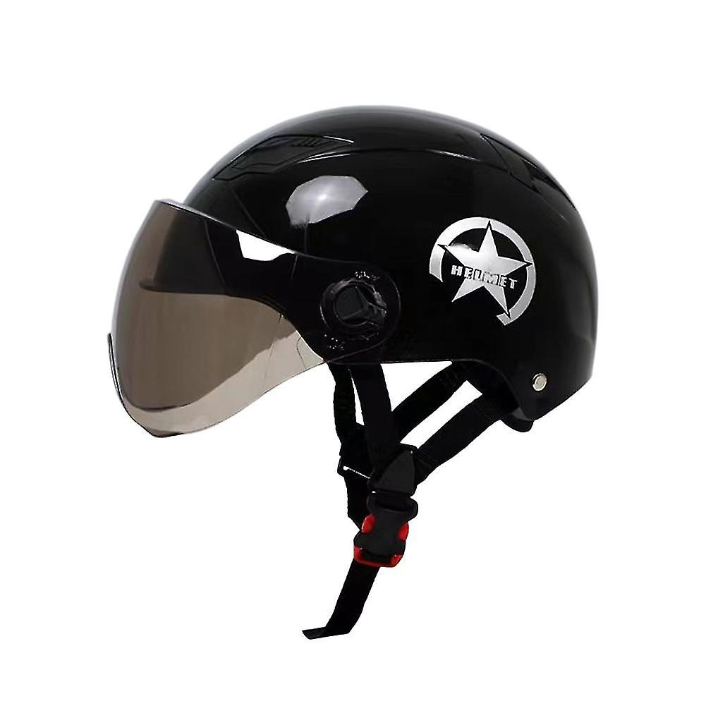 Wfuo Electric Motor Car Helmet Scooter Bike Open Face Half Baseball Cap Anti-uv Safety Hard Hat Bicycle Helmet Adjustable Black