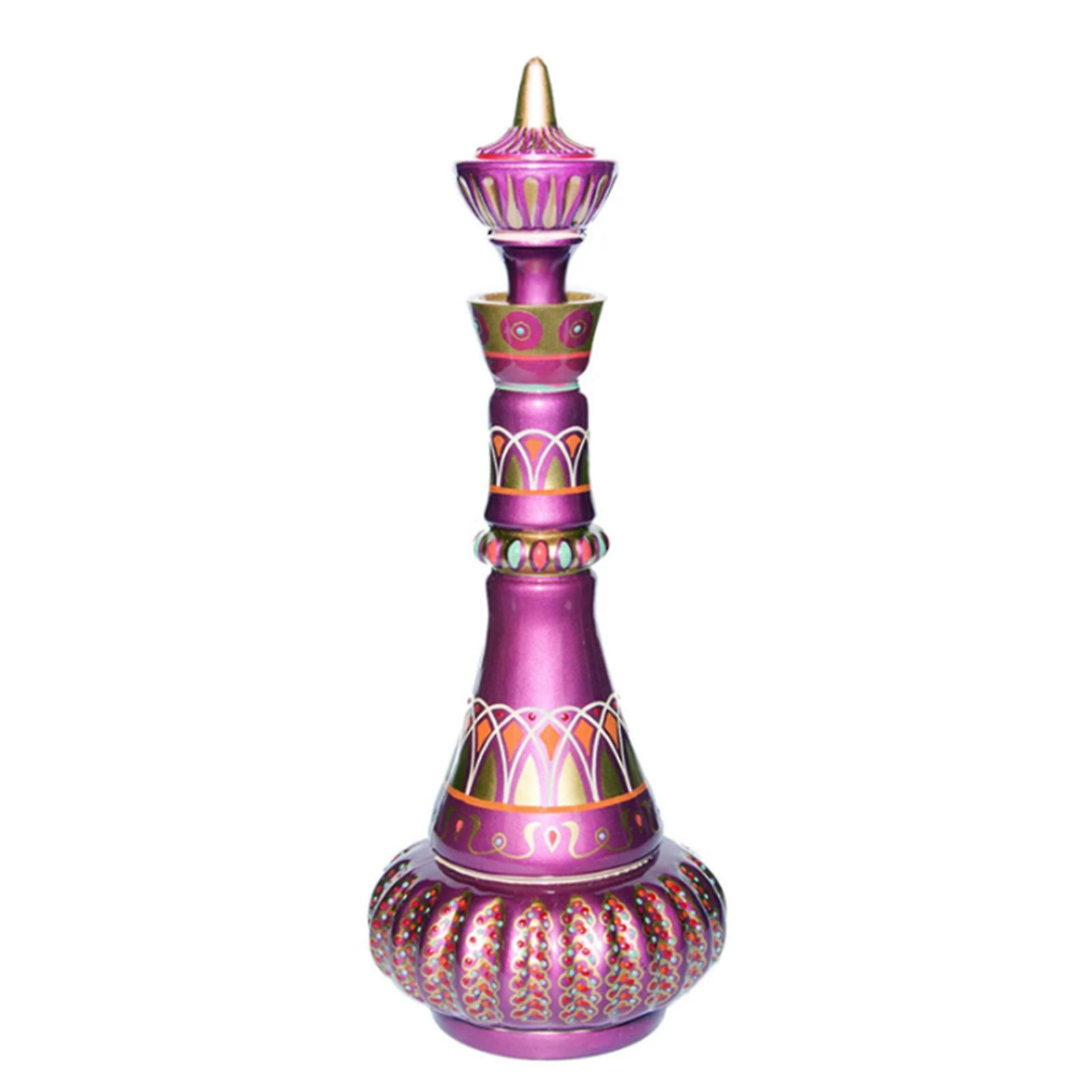 Leadrop Pagoda Gourd Resin Crafts Simulation Elf Bottle Model Desktop Ornament Purple Jeannie Genie Bottle Home Room Decoration