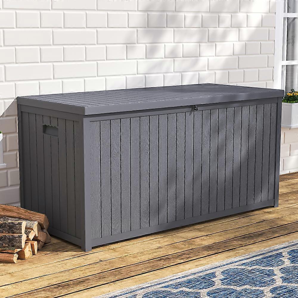 Living And Home 430L Outdoor Garden Storage Box Shed Waterproof Plastic - Grey