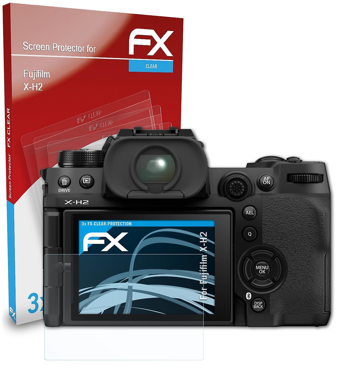 atFoliX 3x protective film compatible with Fujifilm X-H2 screen protector clear 01 FX-CLEAR