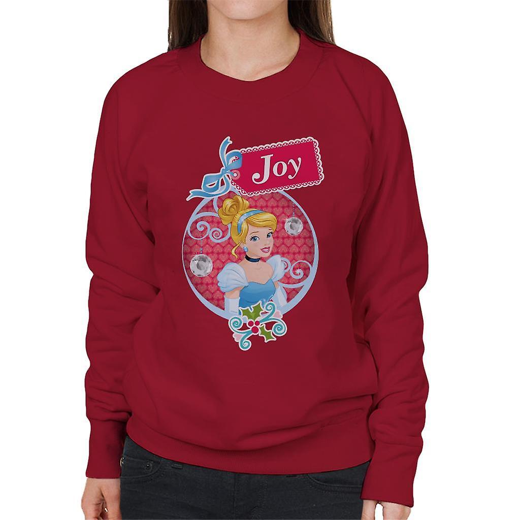 Disney Christmas Cinderella Joy Women's Sweatshirt Cherry Red Small