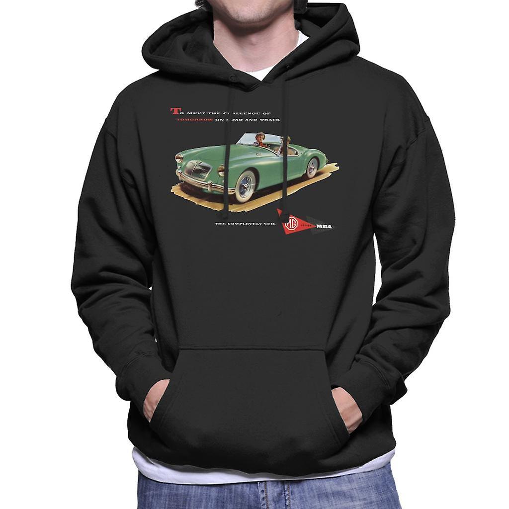 MG On Road And Track British Motor Heritage Men's Hooded Sweatshirt Black Large