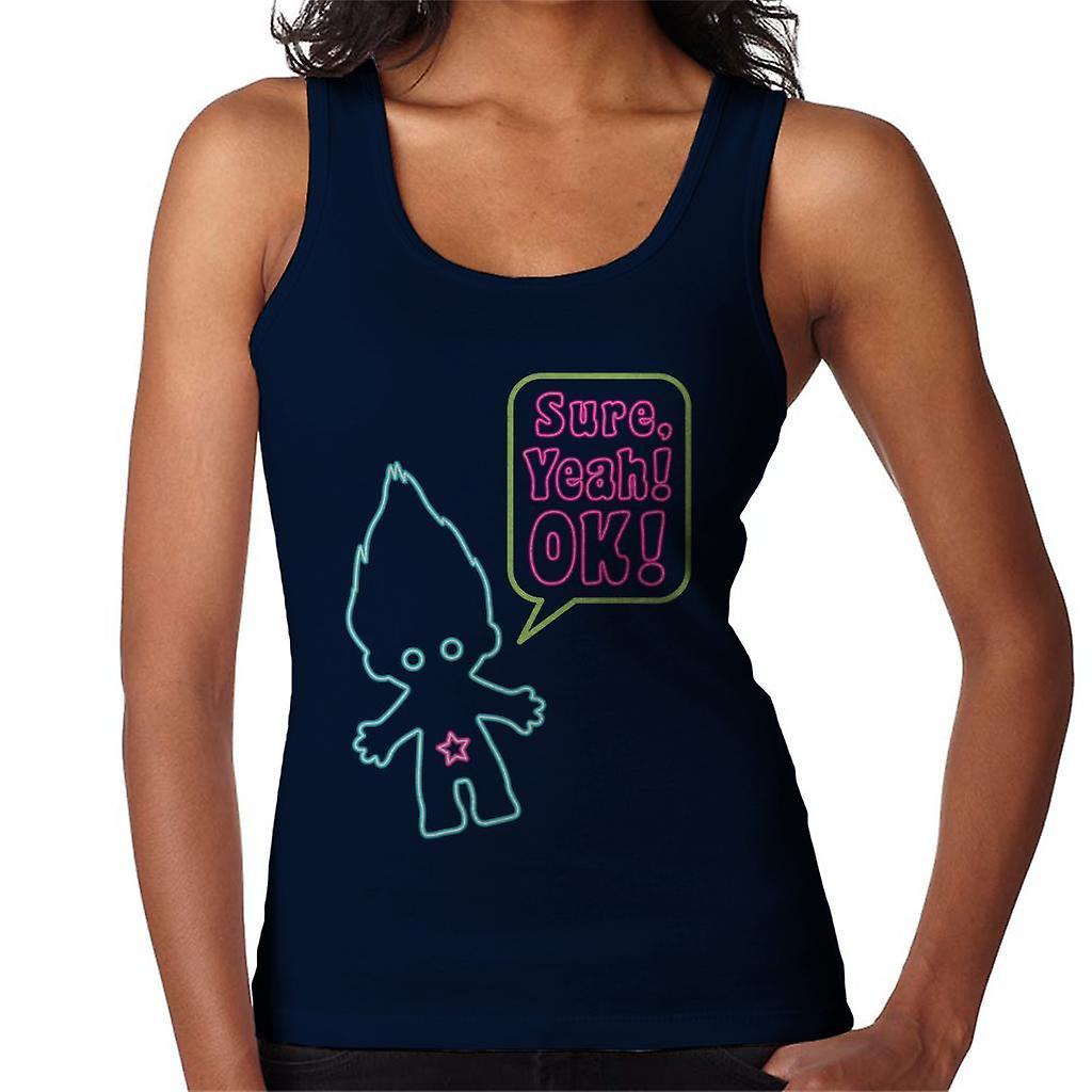 Trolls Neon Sure Yeah Ok Women's Vest Navy Blue XX-Large