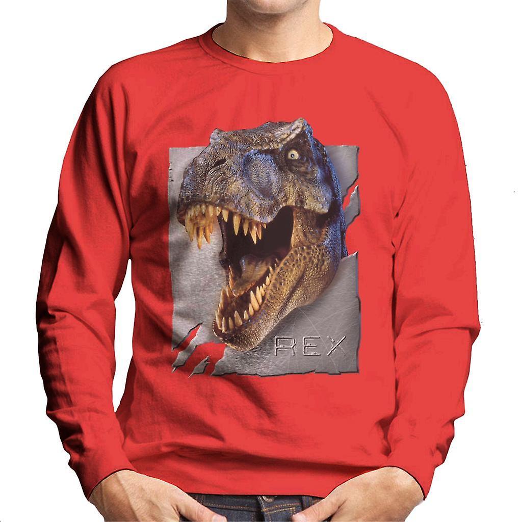 Jurassic Park Rex Character Head Men's Sweatshirt Red XX-Large