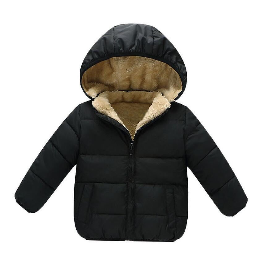 Slowmoose Winter Baby Outerwear Hooded Parkas Infant Jackets Warm Cotton Black 24M