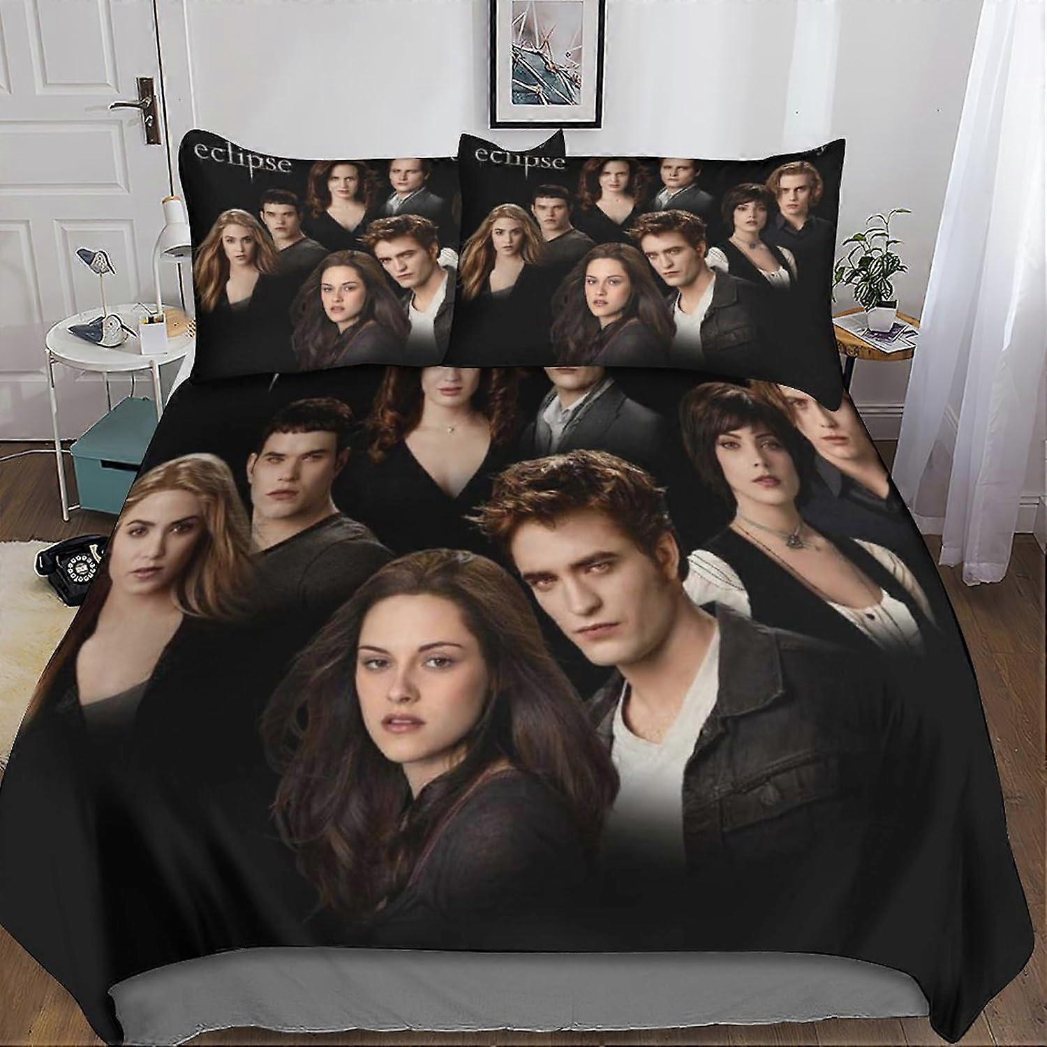 Kerota The Twilight Saga Duvet Cover Bedding Set 3D Bedding Set Bed Linen with Zipper Closure Pillowcases Microfiber 3 Pcs for Adults Kids Girls Do...