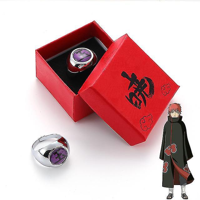 Xixi Anime Cosplay Akatsuki Rings With Box Itachi Metal Finger Adult Ninja Props Accessories Gift Sasori