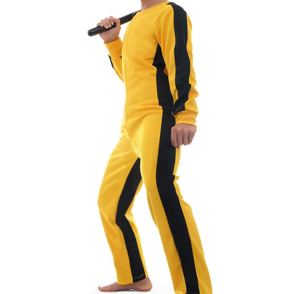 Dlelv New Game Of Death Suit Yellow Martial Artist Jumpsuit Chinese Kung Fu Uniform Clothes Tracksuit Halloween Fighting Movie Cosplay M