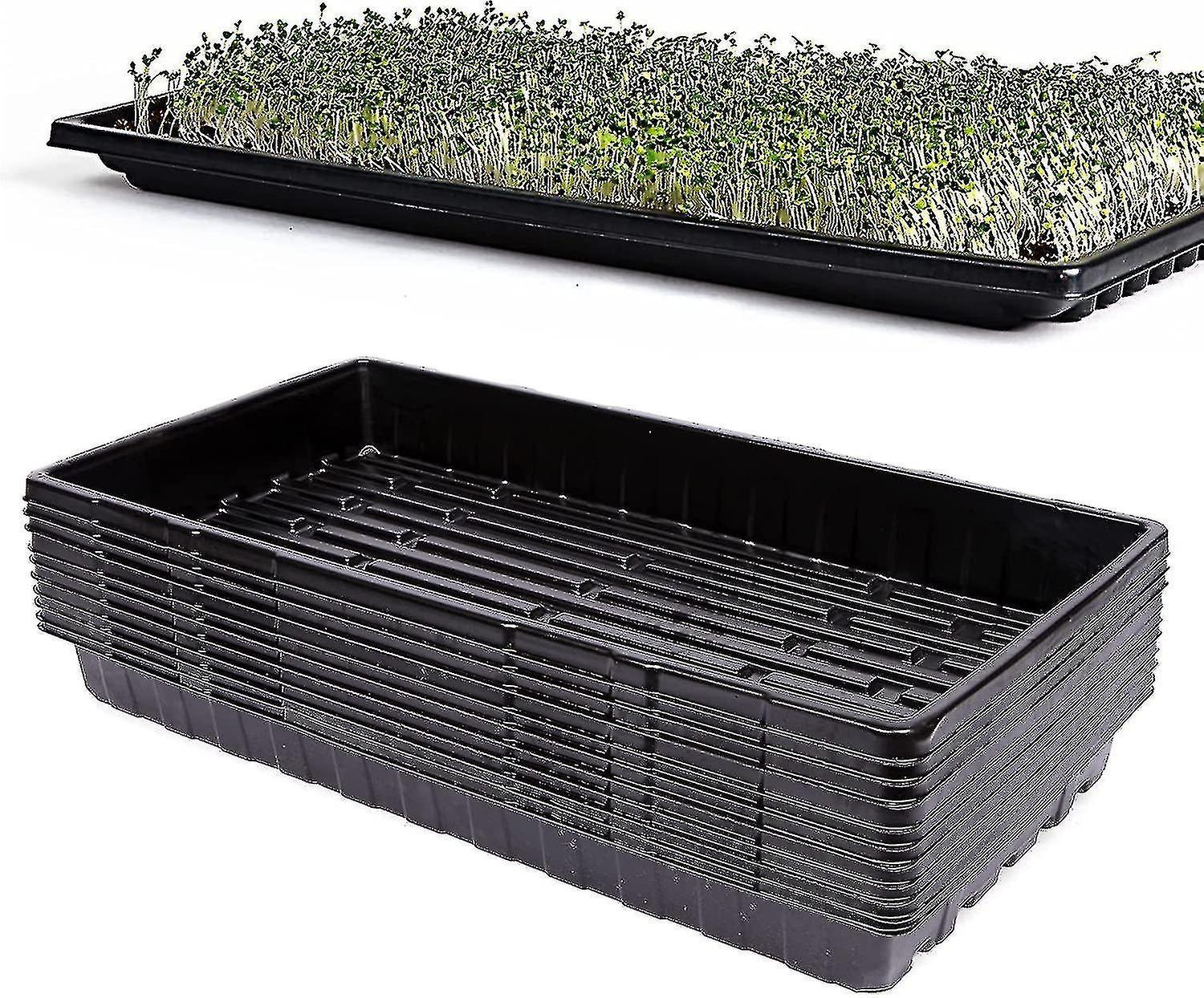 Sszfv 5 Pcs Plant Growing Trays,1020 Microgreens Sturdy Seeds Nursery Seedling Flats Trays Without Holes