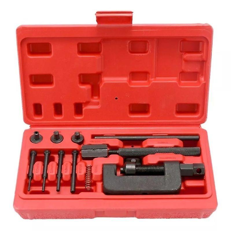 13PCS Chain Repair Tool Set Motorcycle Chain Splitter Breaker Motorbike Mountainb Riveting Tool Heavy Duty Link O Ring Bicycle  Motorcycle Knee & S...