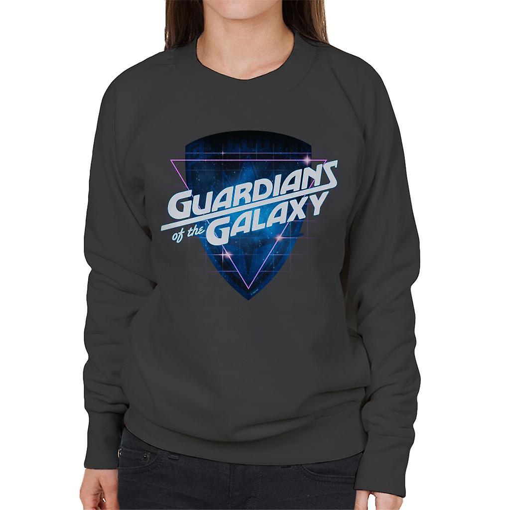 Marvel Guardians Of The Galaxy Retro Wave Logo Women's Sweatshirt Charcoal Small