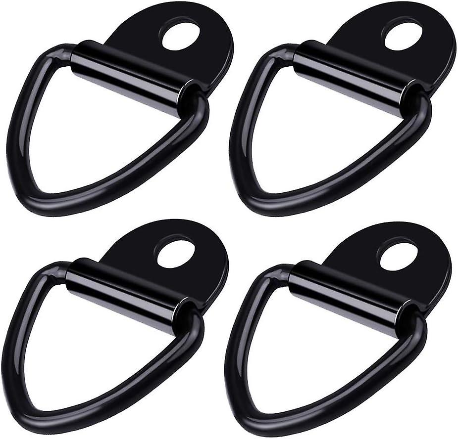 Chris 4 Pieces Tie Down Ring, D-Ring Ring Trailer,Heavy Duty Stainless Steel Tie Down Tie-Down Hook,Black