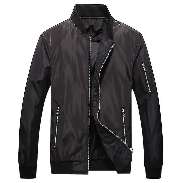 Yesfit Men's Lightweight Business Jacket Plus Size Flight Jacket Baseball Uniform Men black