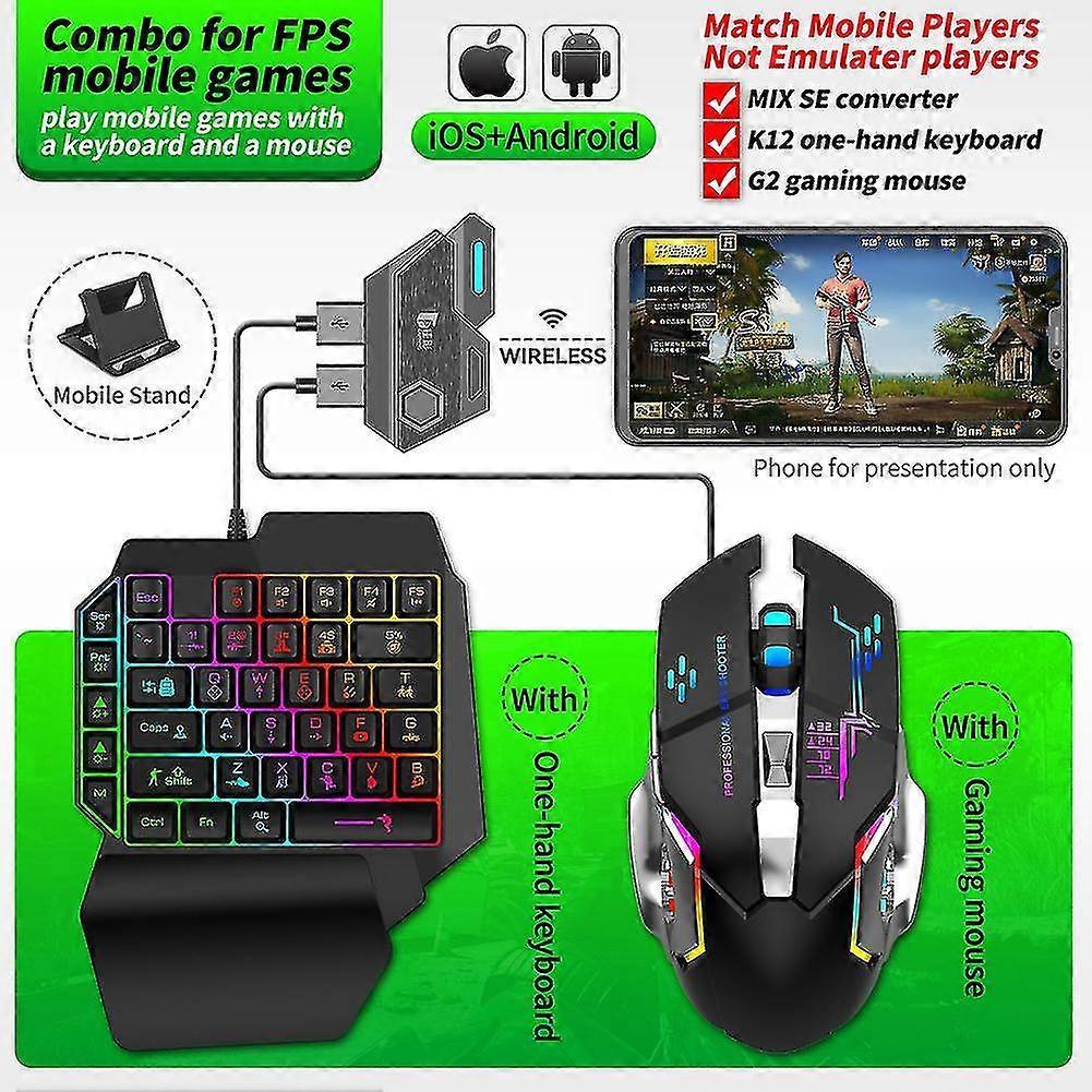 Wwxx Mobile Gamepad Controller Gaming Keyboard Mouse Converter For Ios/andorid~ XH Picture color MIX Elite