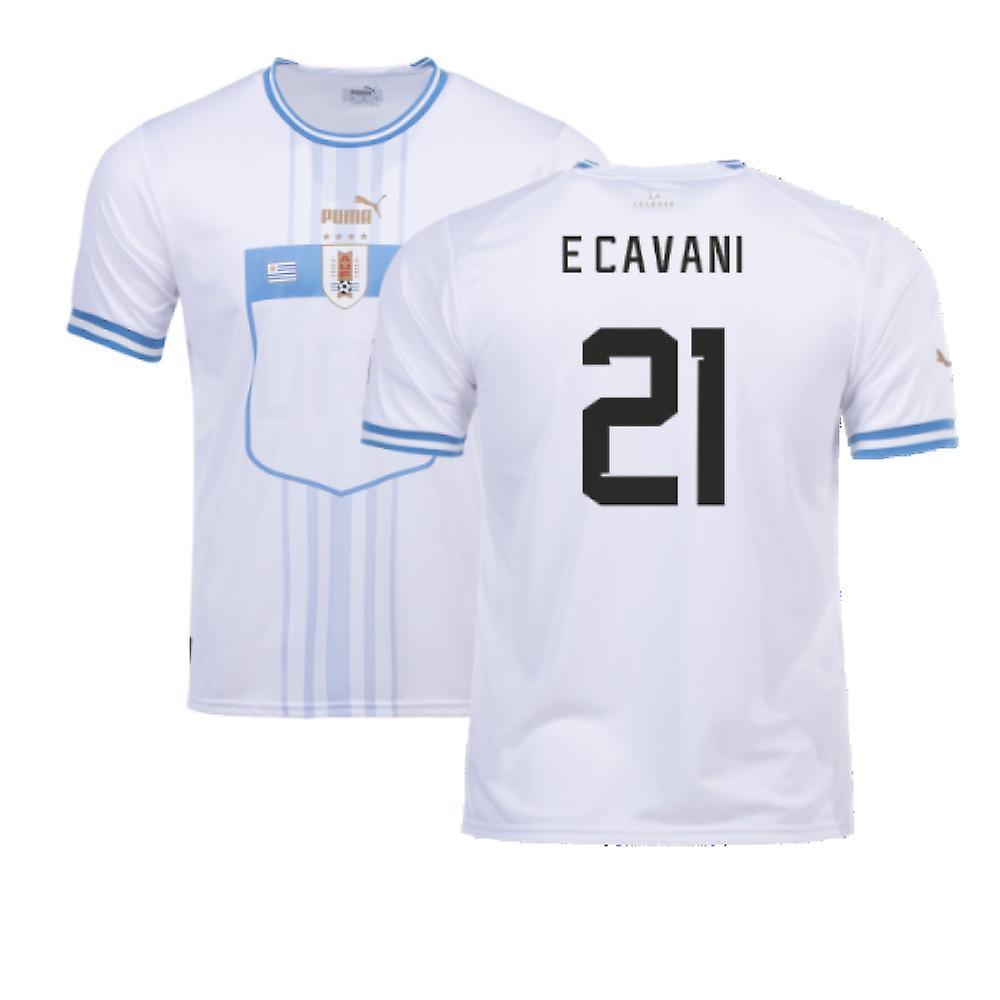 Puma 2022-2023 Uruguay Away Shirt (E Cavani 21) White Medium Adults