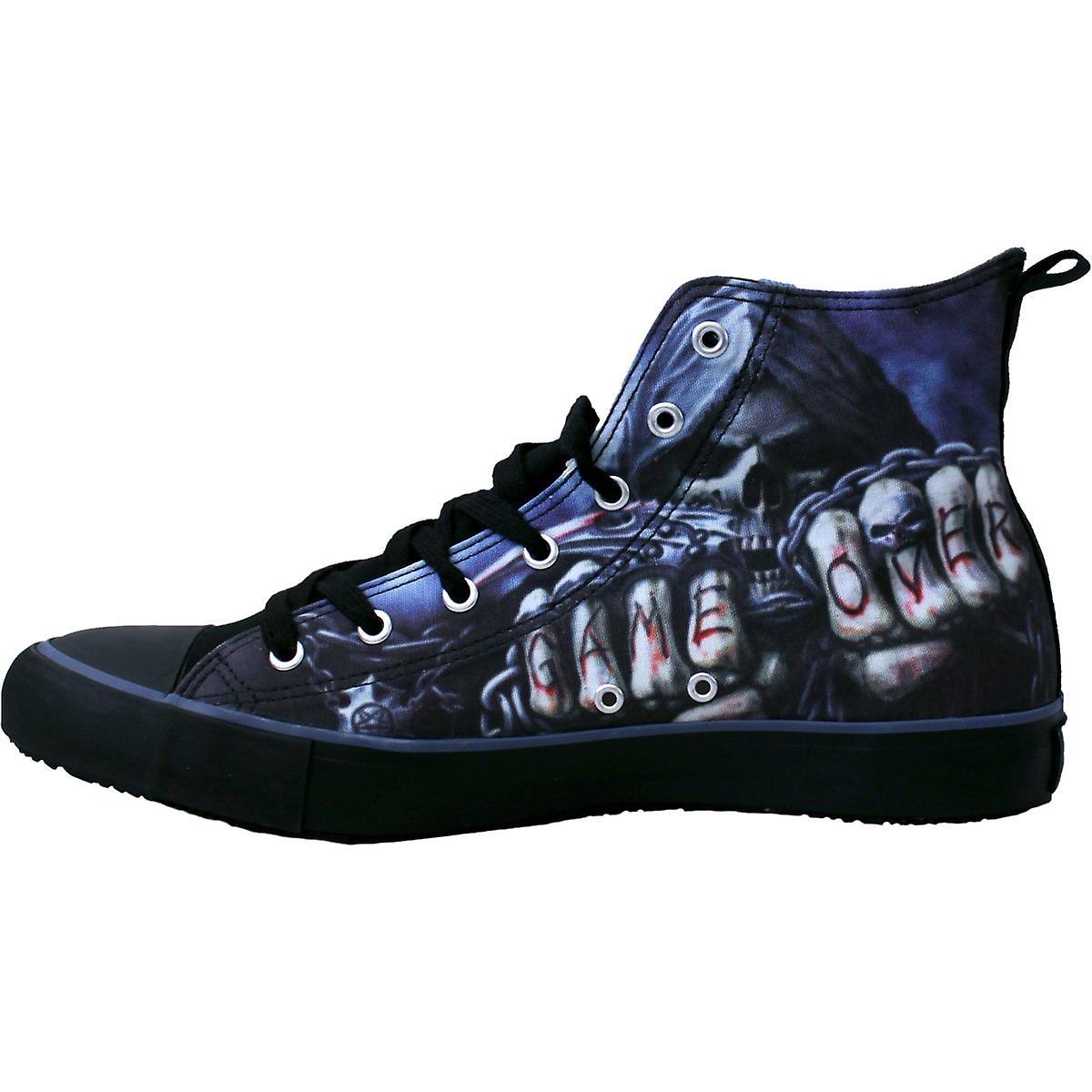 Spiral Direct Gothic GAME OVER - Sneakers - Men's High Top Laceup |Reaper|Skulls|Death Black X Large