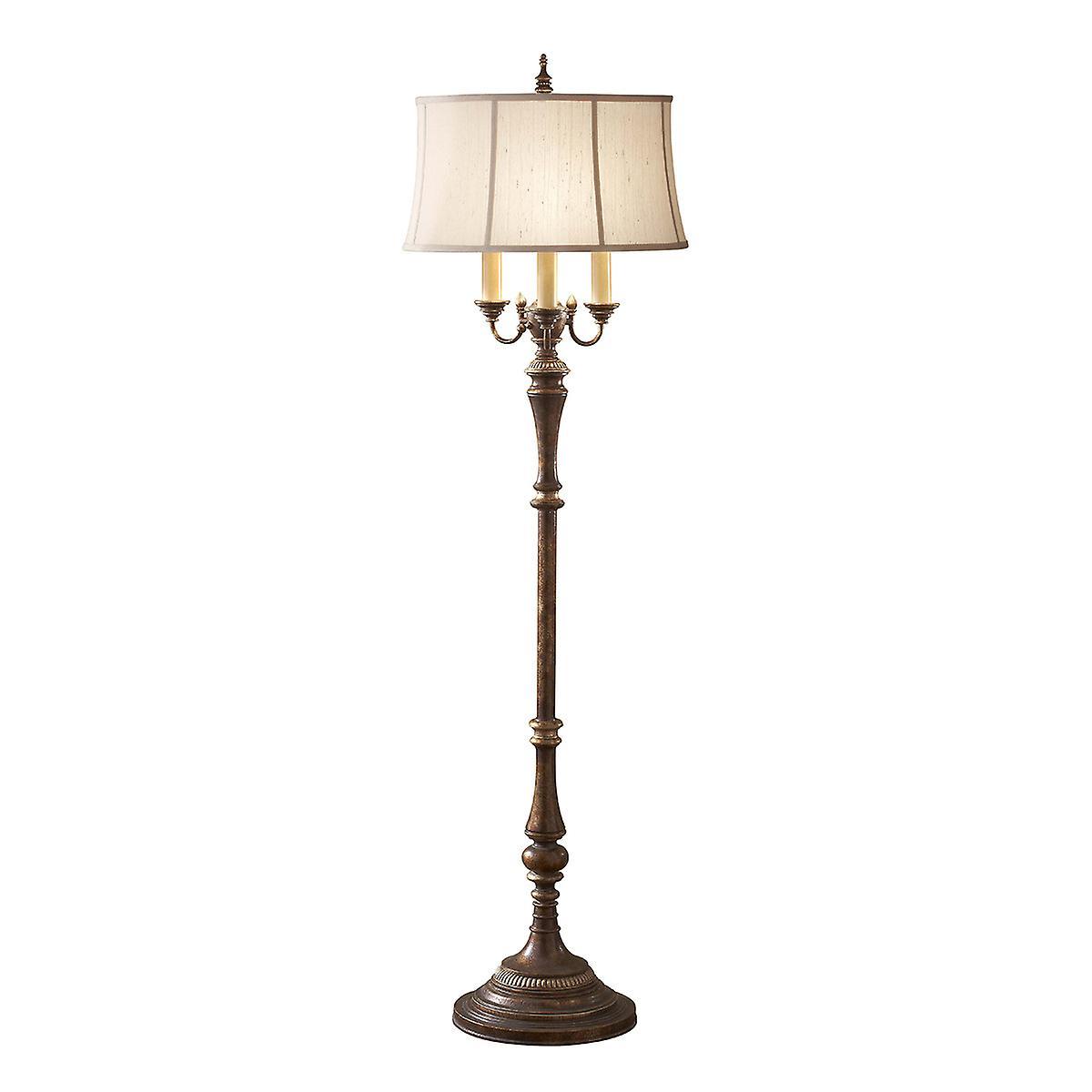 Gibson 4 Light Floor Lamp Antique Brown E27