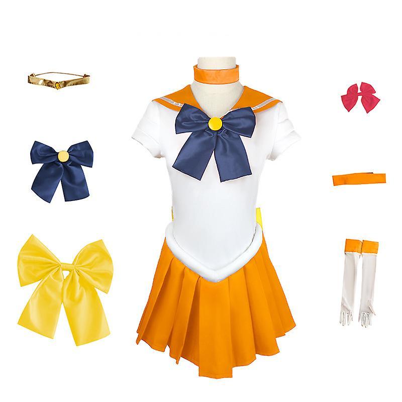 Yesfit Anime Outfits Moon Cosplay Costume For Women Girls ORANGE 140