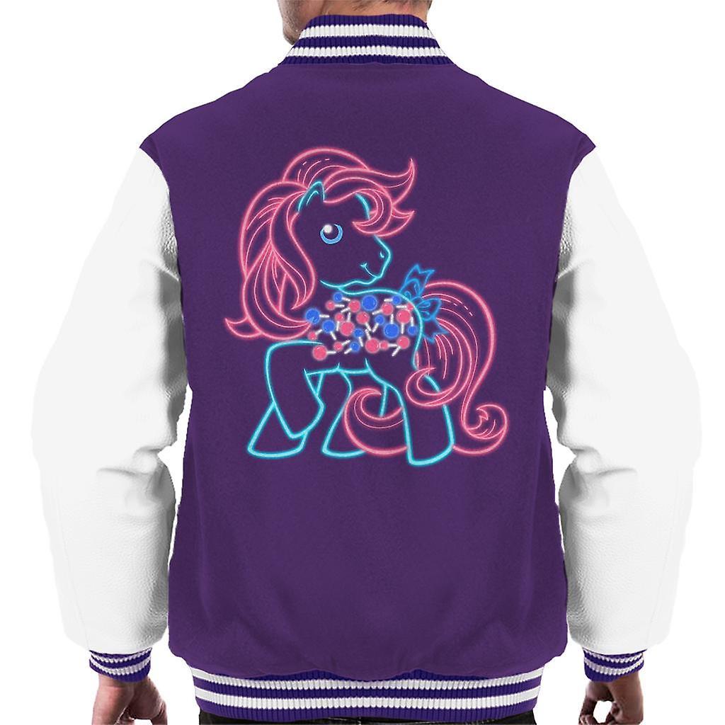 My Little Pony Lollipop Neon Men's Varsity Jacket Purple/White Small