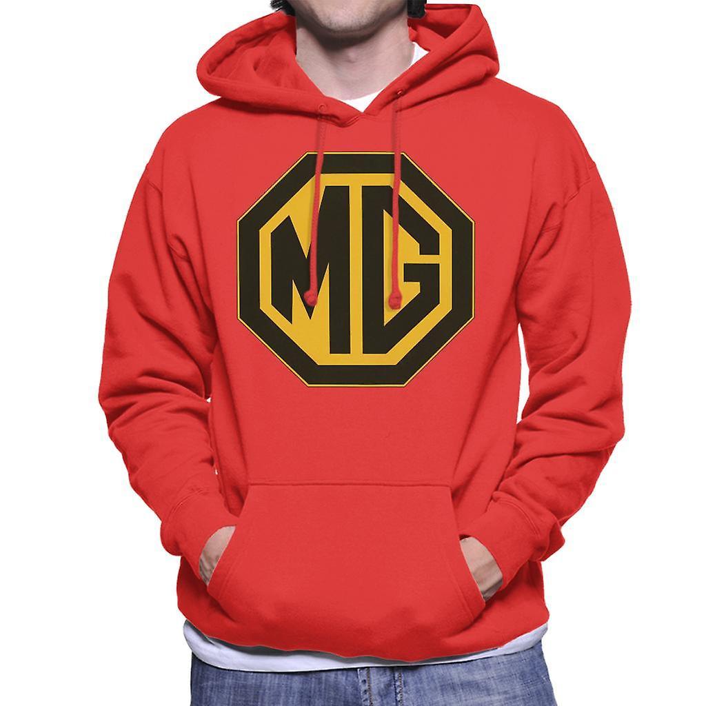 MG Black And Gold Logo British Motor Heritage Men's Hooded Sweatshirt Red XX-Large