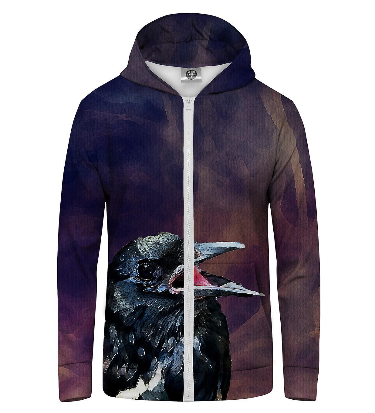 Mr Gugu & Miss Go Mr. GUGU & Miss GO Aquarelle Raven Hoodie Kangaroo Zip Up violet S