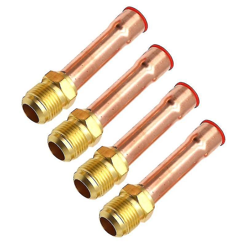 4pieces Copper Tube Brass Pipe Fitting For Air Conditioner 1/4" 3/8" 1/2" 3/4" Banmo 5 points