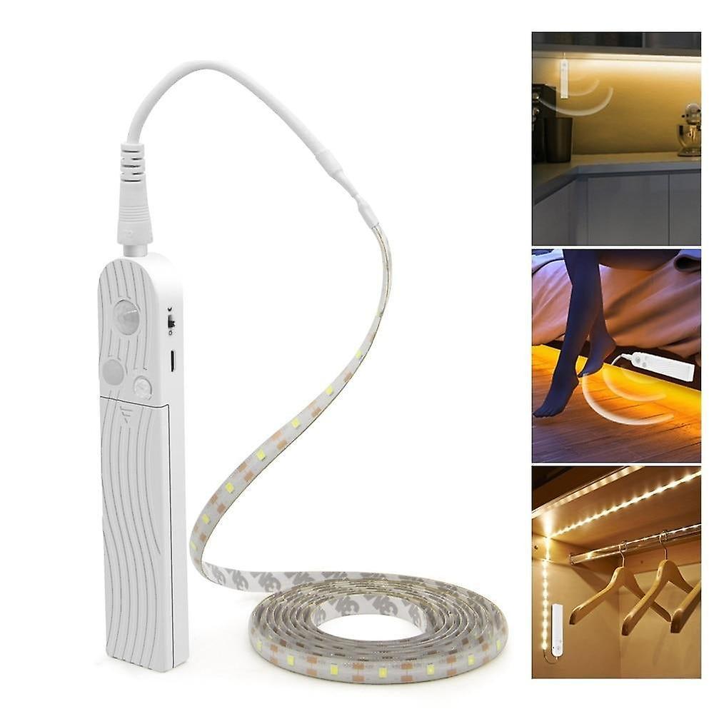 Slowmoose Under Bed, Stair, Wardrobe - Led Cabinet, Light Strip With Motion Sensor Warm White 2M / Waterproof