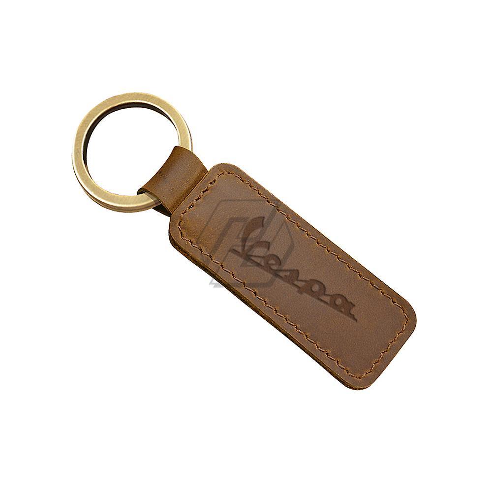 Bicaco For Vespa Lx Lxv Sprint Gts Gtv 50 150 250 300 300ie Super Sport Motorcycle Keychain Cowhide Scooter Key Ring Brown