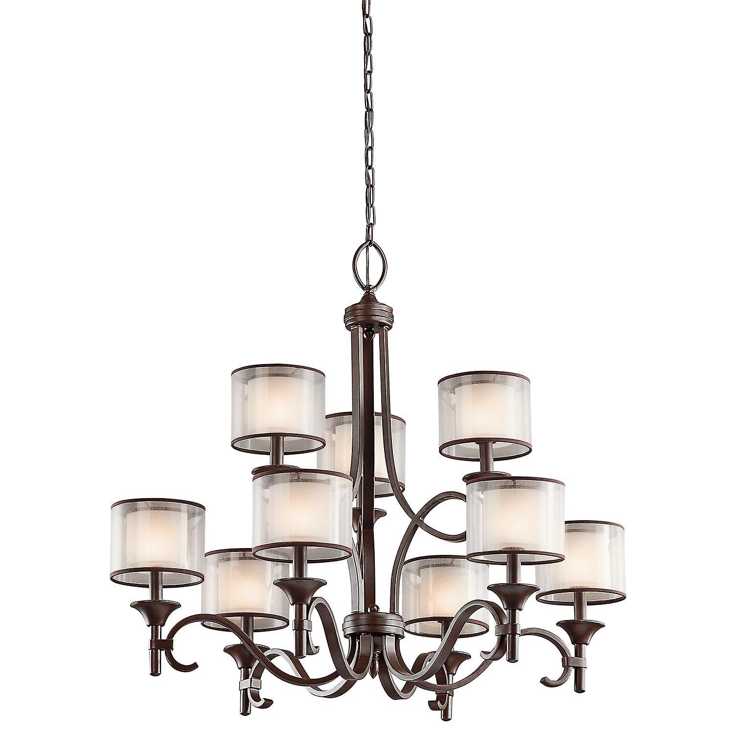 Elstead Lighting Lacey 9 Light Multi Arm Chandelier Bronze Finish, E14