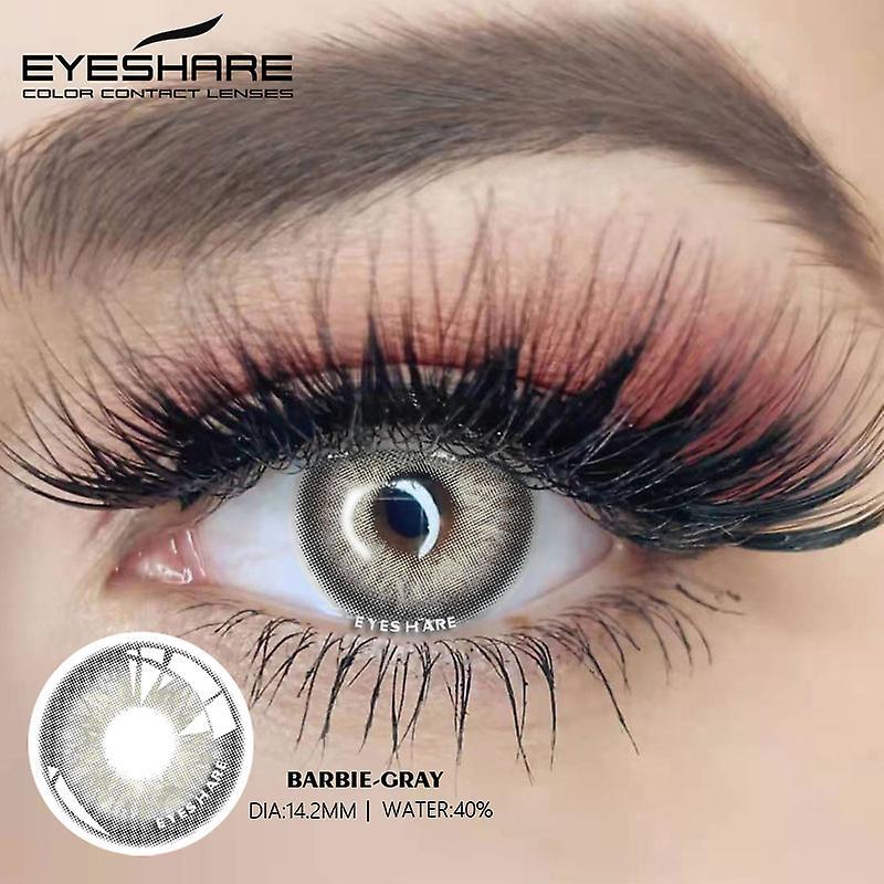 Visgaler Color Contact Lenses For Eyes Natural Brown Lenses Beauty Fashion Lense Gray Lenses Green Contact Lenses  Lentes barbie-gray