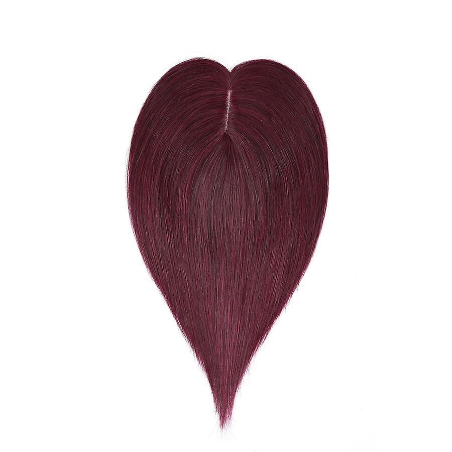 Sego Human Hair Toppers Straight Hair Clip In Topper wine red 6inch