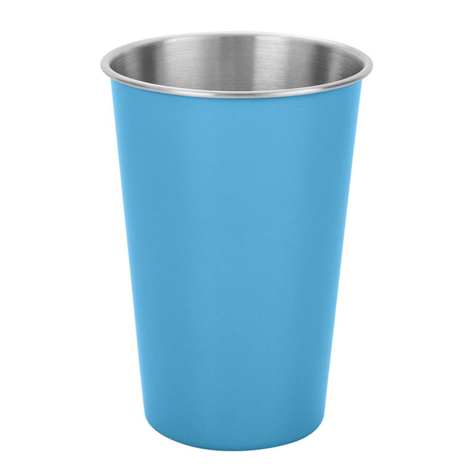 Wharick 350/500ML Water Cup Shatterproof Unbreakable Stainless Steel Long Service Life Beer Cup for Bar Blue