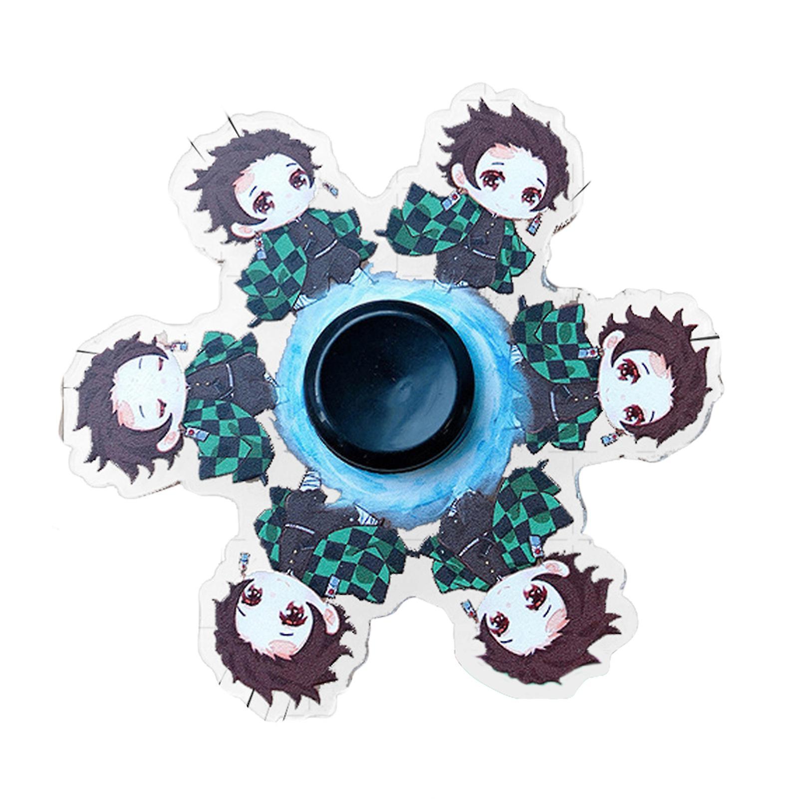 Remorui Cartoon Fidget Spinner Japan Anime Demon Slayer Cute Fidget Gyro Pocket-sized Decompression Fingertip Gyro Anti Stress Toy Light Blue