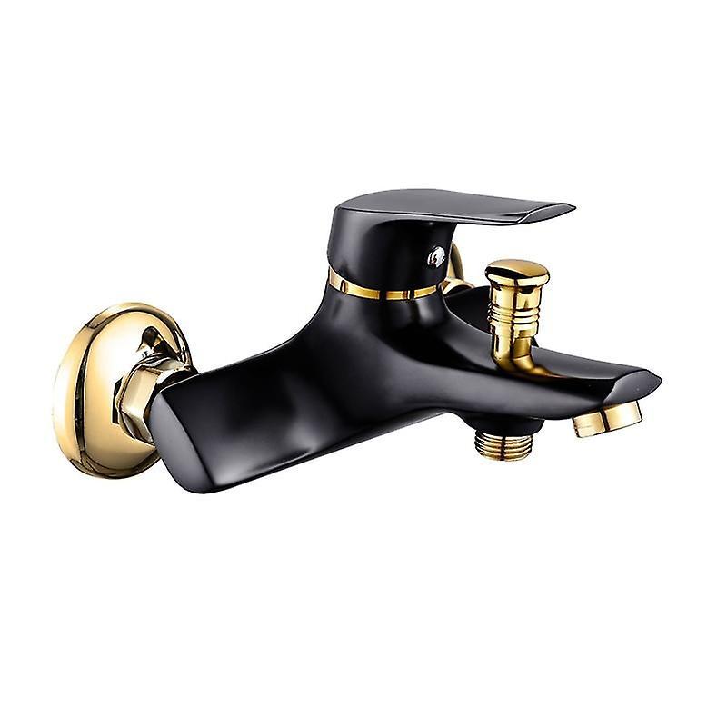 Slowmoose Wall Mount Bathroom Shower Faucets, Mixer Tap Control Valve Black Gold valve