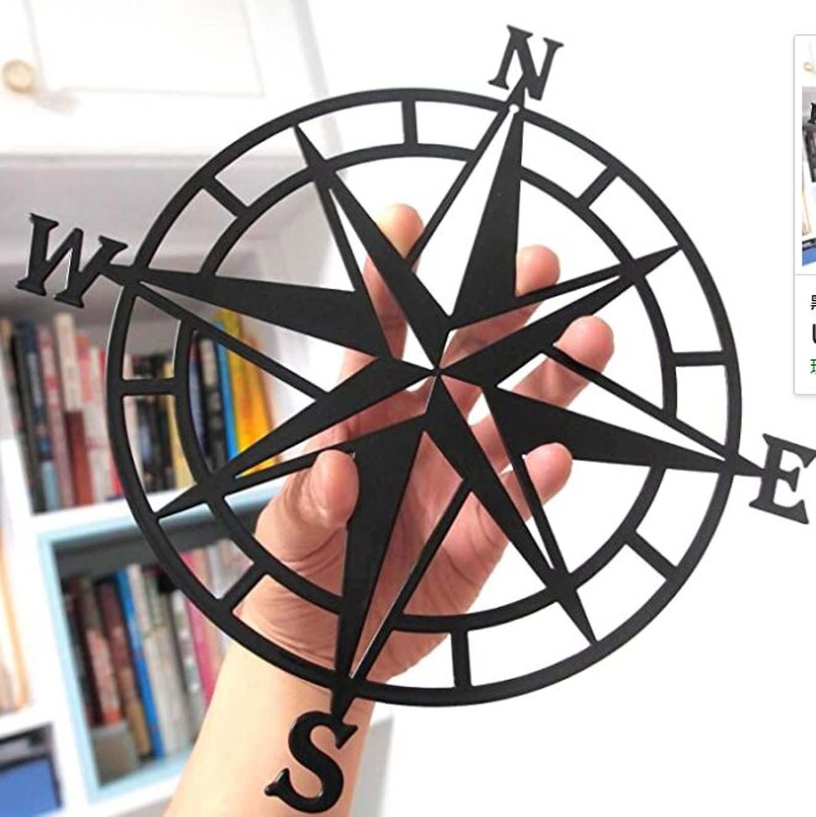 Baodan METAL WALL ART COMPASS Metal Decor Nautical Compass Wall Decor Wall Hanging BK