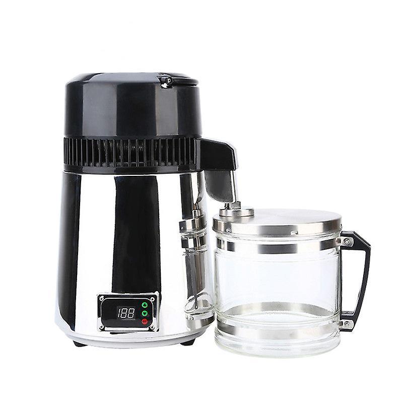 mickcara Chcyu pure water distiller 4l dental distilled water machine filter stainless steel electric distillation purifier jug 110v 220v Black