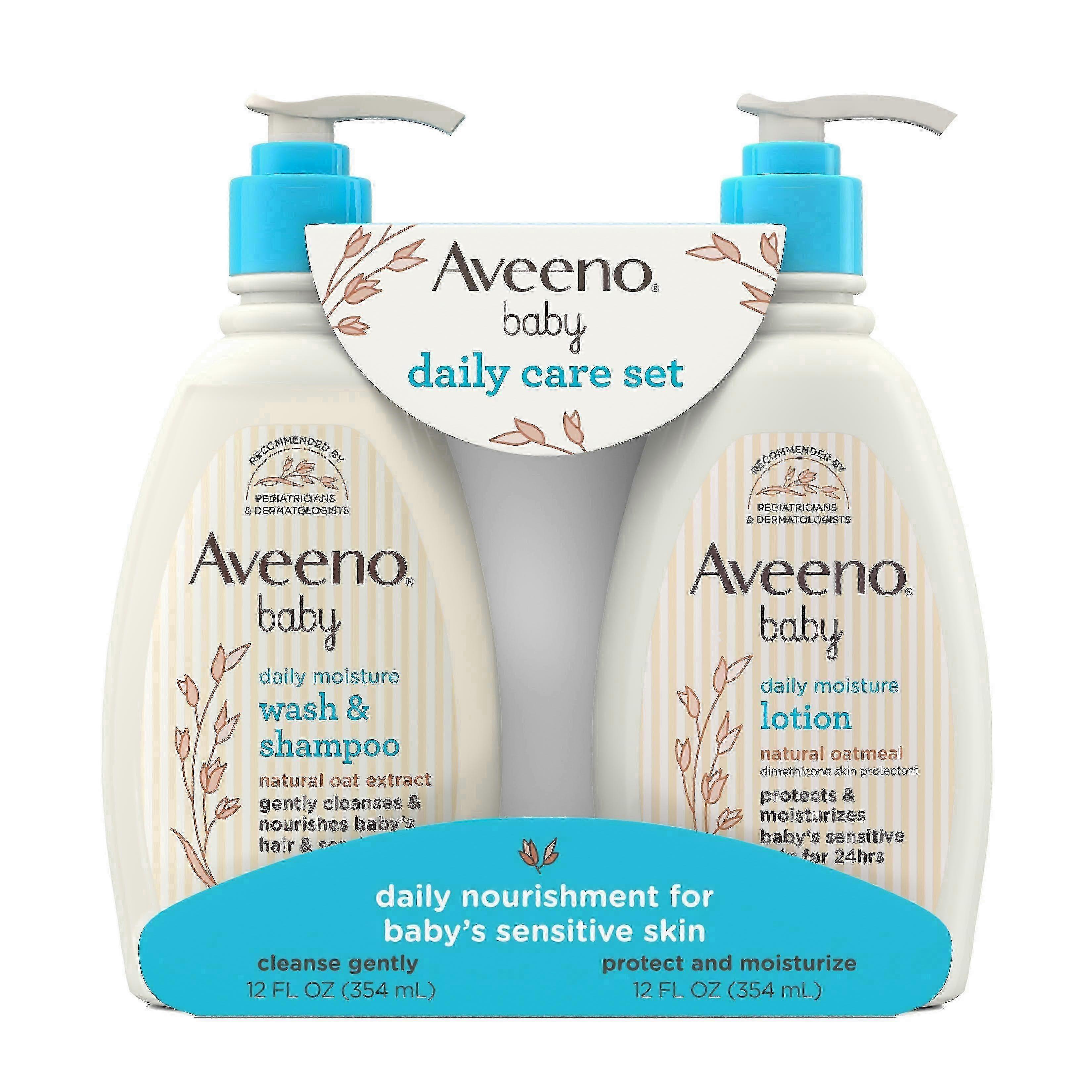 Aveeno Baby Daily Care Gift Set, Baby Wash & Shampoo & Lotion, 2 Ea