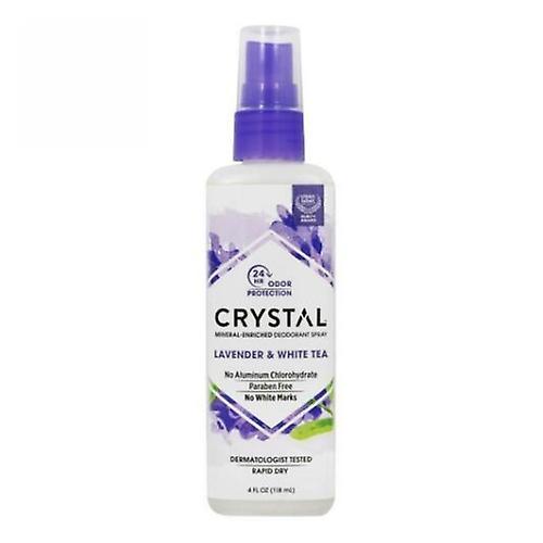 Crystal Mineral Deodorant Body Spray, Lavender & White Tea 4 Oz (Pack Of 1)