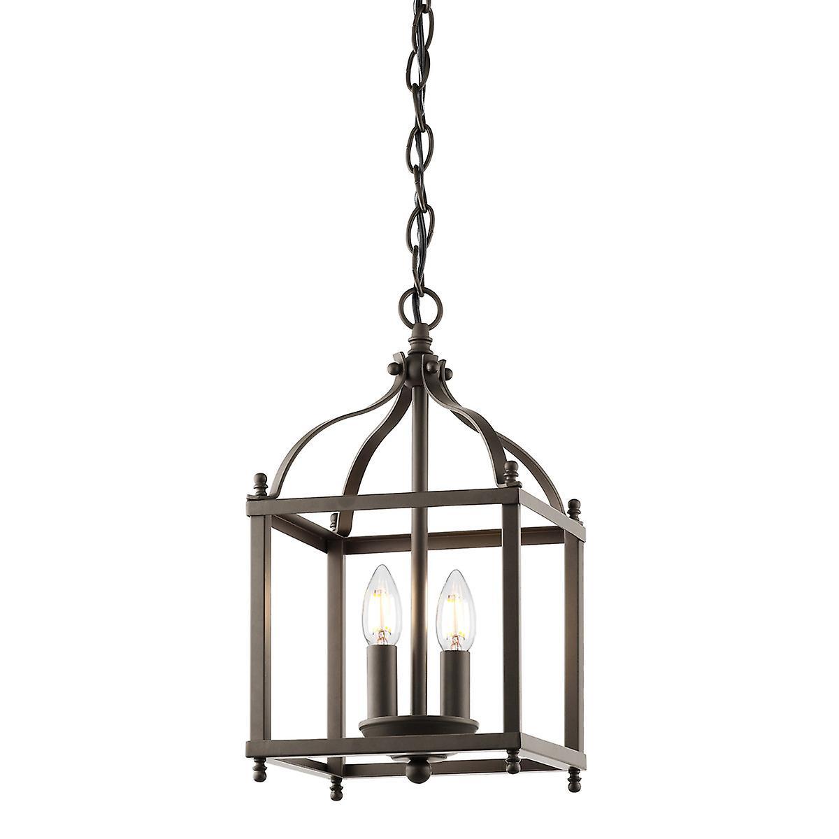 Elstead Lighting Larkin 2 Light  Small Ceiling Pendant Olde Bronze, E14