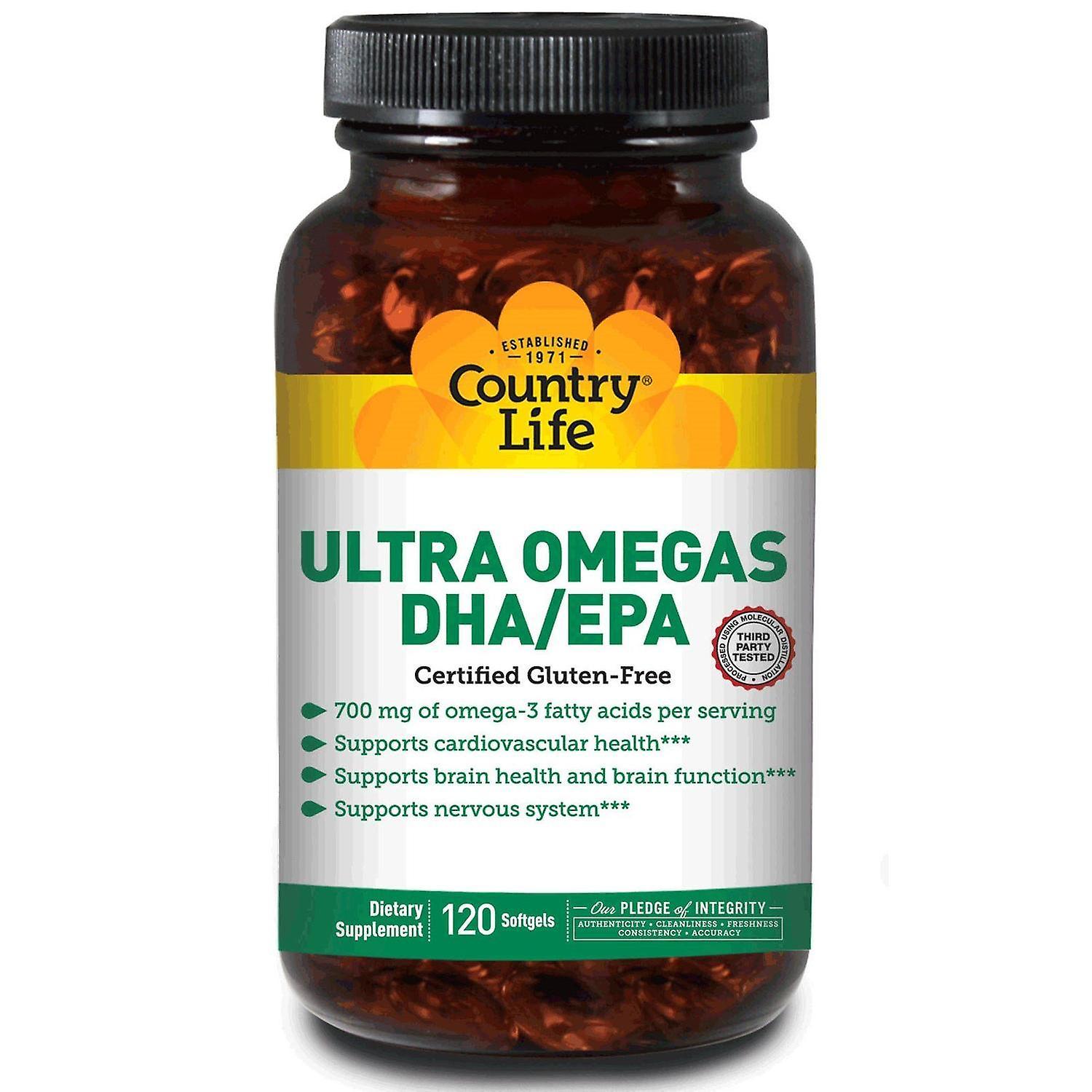 Country Life, Ultra Omegas DHA / EPA, 120 Softgels