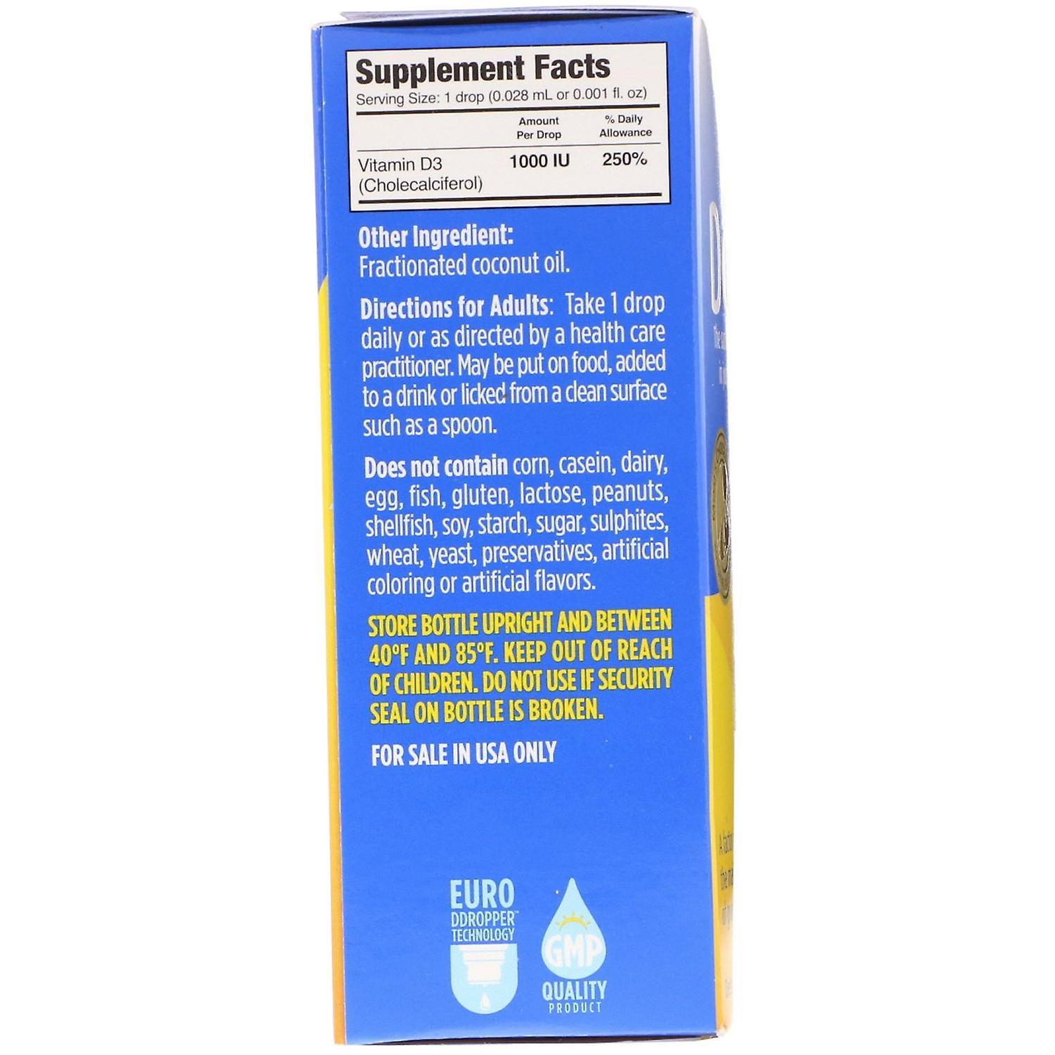 Ddrops, Liquid Vitamin D3, 1000 IU, 0.17 Fl Oz (5 ml)