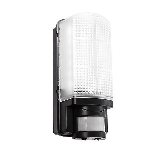 Saxby Lighting Motion Integrated LED PIR 1 Light Outdoor Wall Light Frosted, Black IP44