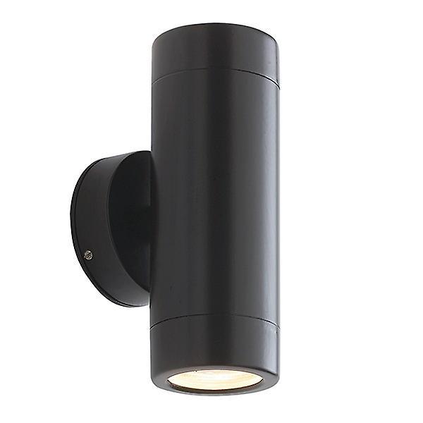 Saxby Lighting (Poole) Odyssey Outdoor Wall IP65 7W Satin Black Paint & Clear Glass 2 Light Dimmable IP65 - GU10