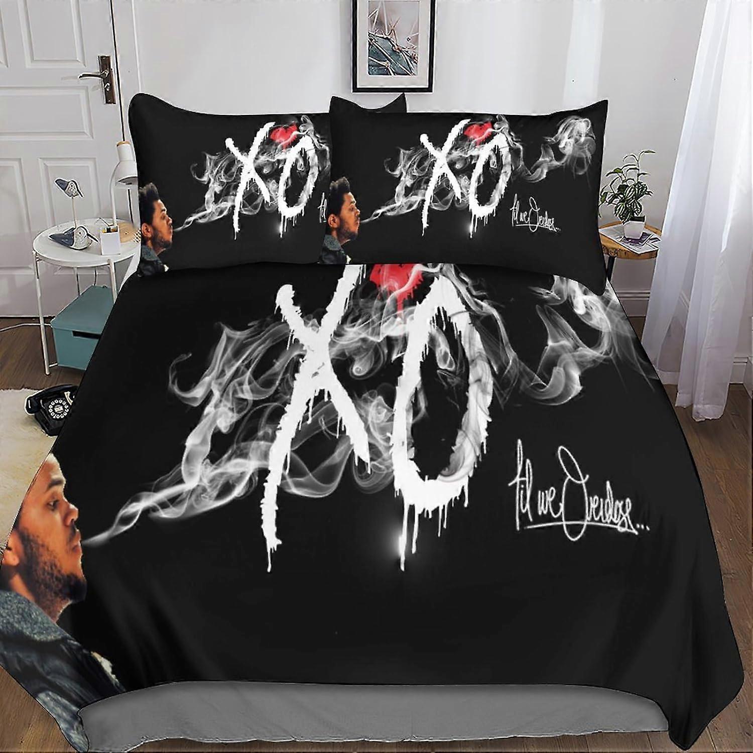 Kerota The Weeknd Reminder Duvet Cover 3D Bedding Set with Zipper - Microfiber Duvet Cover Sets with 1 Pillowcase 3 Pcs Adults Kids Girls Single135...