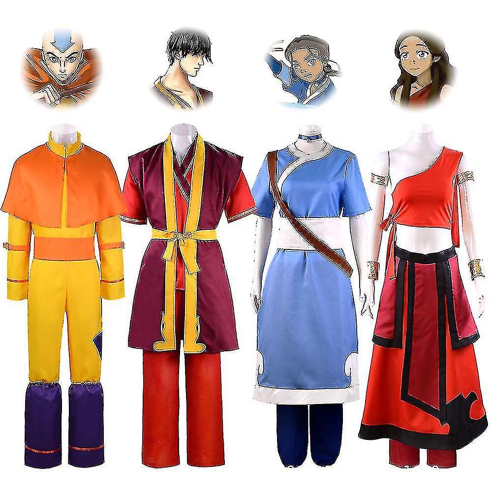 DUqi Descendinga-vatar Cos Costume The Last Airbender Zukkatara Bumianang Cosplay Costume Katara blue full set M