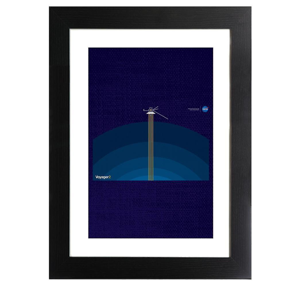 NASA Voyager2 Transmission Framed Print Navy Blue 39 x 52 cm