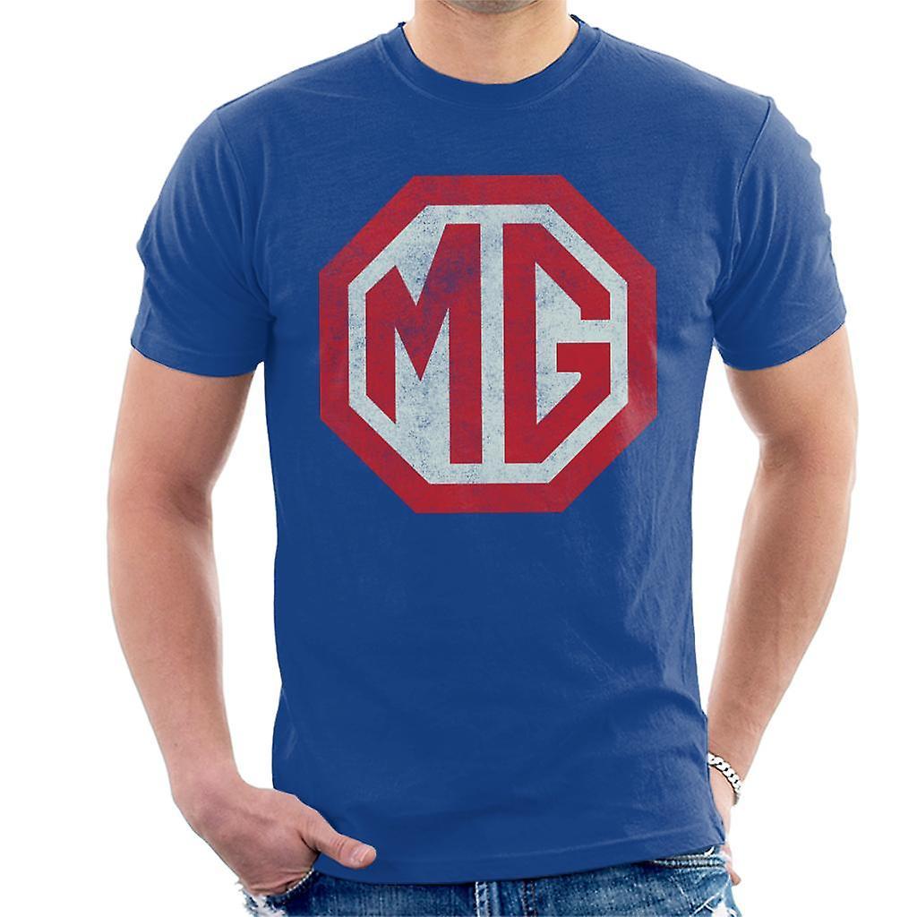 MG Classic Logo British Motor Heritage Men's T-Shirt Royal Blue Small