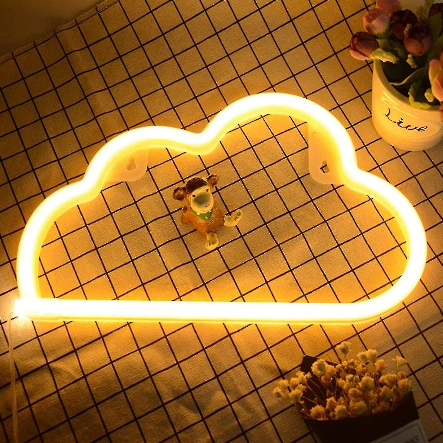 Tianzun Clouds Neon Signs For Wall Decor Personalized Neon Led Lights For Bedroom Girl Neon Party Decorations white