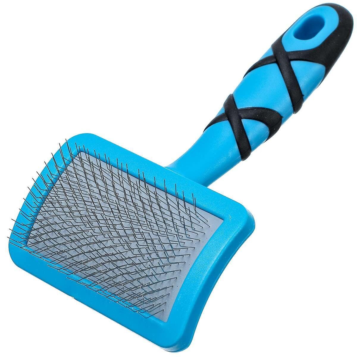 Groom Professional Curved Soft Slicker Dog Brush - Dematting Brush Blau Large